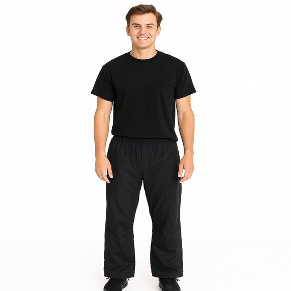 Helly Hansen Rain Pants Medium Black Nylon Shell Drawstring Waterproof Men’s - Picture 1 of 14
